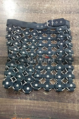 Mens Black Leather Gladiator Kilt - Handcrafted Roman Kilt