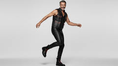 Men’s Black PU Leather Vest with Red Stitching – Luxury Contrast Design