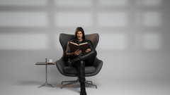 Modern black hooded leather statement jacket