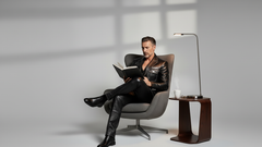 Men’s Black Leather Utility Blazer – Tailored Statement Fashion Jacket