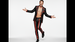 Men’s Black 2-Piece Suit with Red Borders – Luxury Contrast Design