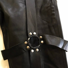 Be In Style With Black Leather Gay Pant- In Chain Style with sexy O-Rings - Rizwards Leather