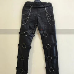 Be In Style With Black Leather Gay Pant- In Chain Style with sexy O-Rings - Rizwards Leather