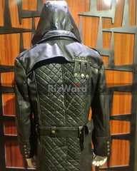 Heavy Duty Cowhide Leather Trench Coat- Steampunk Leather Coat - Winter Trench Coat For Men