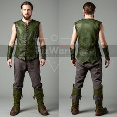 Exclusive Elven Ranger Leather Vest – Handcrafted Green Fantasy Armor - Renaissance Fair Elf Medieval Vest - Viking Jerkin Cosplay Costume
