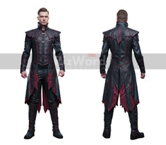 Handmade Black Leather Vampire Trench Coat - Steampunk Vampire Long Coat - Gothic Steampunk Cosplay Costume - Victorian Coat Gift for Him