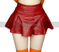 Nerdy Scooby Girl Velma Costume - Sexy Velma Costume for Role Play Cosplay - Seductive Mystery Outfit - Leather Crop Top with Skirt