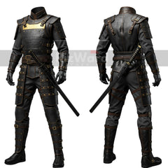 Handmade Black Leather Swordsman Armour - LARP Cosplay Samurai Armor - Medieval Knight Armour for Cosplay Costume - Leather Combat Suit