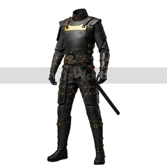 Handmade Black Leather Swordsman Armour - LARP Cosplay Samurai Armor - Medieval Knight Armour for Cosplay Costume - Leather Combat Suit