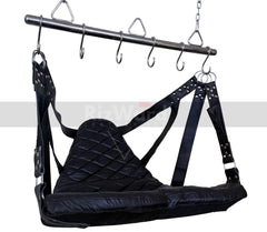 Quilted Leather Padded Sex Swing for Couples Sex Play | Adult Sex Sling | Kinky Sex Furniture | BDSM Adult Sex Sling Hammock