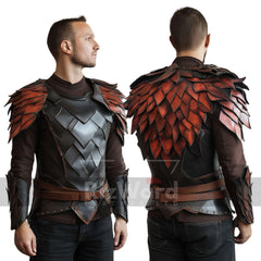 Handmade Dragon Scale Leather Armor - Leather Medieval Cosplay Chest Armor - Dungeons Dragons Viking Armor Cosplay Costume - Devil Armour