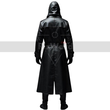 Plague Doctor Leather Coat with Mask - Gothic Medieval Steampunk Trench Coat - Classic Doctor Plague Hooded Coat Halloween Cosplay Costume