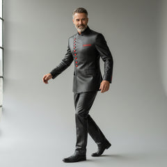 Modern red leather statement jacket for men