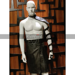 Handmade Mens Genuine Leather Ancient Gladiator Armor With Kilt