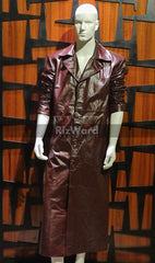 Cowhide Brown Leather Oversize Assassin Creed Look Trench Coat