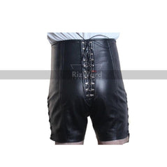 100% Genuine Black Leather Male Corset - Rizwards Leather