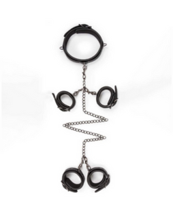 Black Soft Padded Set of Handcuffs Restraints