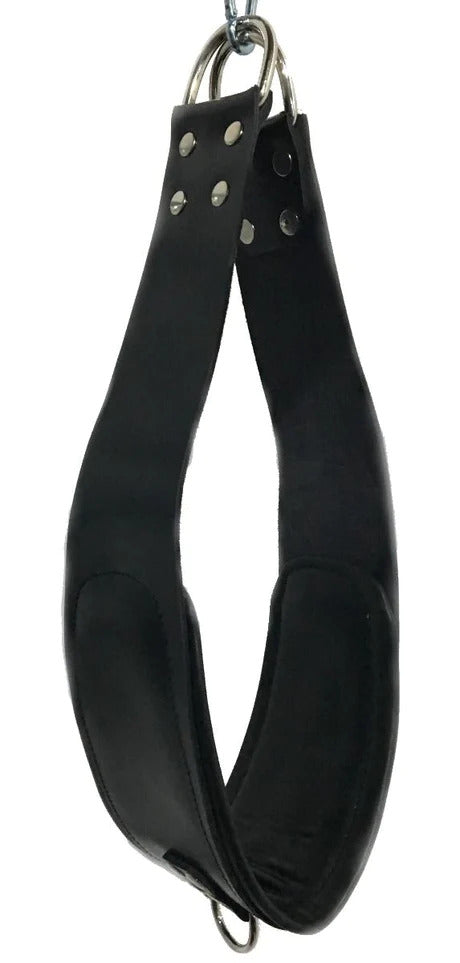 VIP Black Leather Sex Sling | Plus Size Sex Swing | Bondage Swing | Heavy Duty Adult BDSM Sling With Stirrups