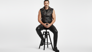 Men’s Black PU Leather Vest with Red Zips & Spiked Collar – Bold Edge Design