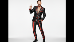 Men’s Black 2-Piece Suit with Red Borders – Luxury Contrast Design