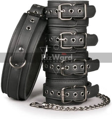 Ankle, Wrist, and Collar Restraint Kit for Bondage Fun! - Rizwards Leather