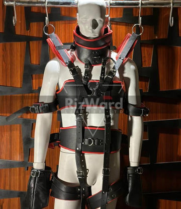 BDSM Bondages Body X Suspension Harness With Wrist Restraints - Rizwards Leather