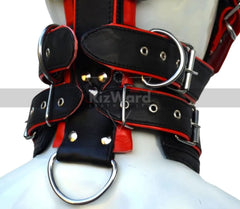 Leather Fetish Slave Extreme Head Harness With D Rings - Leather Face Hood - Fetish Muzzle Face Restraints - Leather Head Harness
