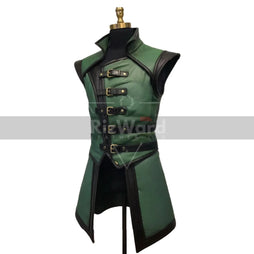Medieval Viking Leather Gambeson Ren Faire Leather Vest with Buckle Straps Renaissance Vest for Fantasy Cosplay Costume Medieval Jerkin