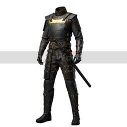 Handmade Black Leather Swordsman Armour - LARP Cosplay Samurai Armor - Medieval Knight Armour for Cosplay Costume - Leather Combat Suit