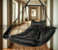 Deluxe Leather Sex Swing & Sling for Couples Adult Play | Padded Leather Bondage Sex Swing | Erotic Sex Furniture | Adult Sex Sling footrest