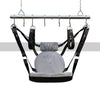VIP Black Leather Sex Swing & Sling with Fur for Couples Sex Play | Leather Bondage Fur Sex Swing Kinky Sex Furniture | BDSM Adult Sex Sling