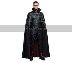 Regal Vampire Leather Cloak - Gothic Victorian Halloween Costume - Dracula Themed Cloak for Cosplay - Medieval Vampire Cape with Vest