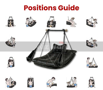 Deluxe Leather Sex Swing & Sling for Couples Adult Play | Padded Leather Bondage Sex Swing | Erotic Sex Furniture | Adult Sex Sling footrest