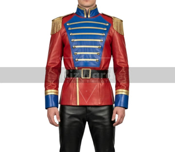 Leather Nutcracker Commander Costume - Red & Blue Military Jacket - Christmas Outfit Holiday Dress - Nut Cracker Dress