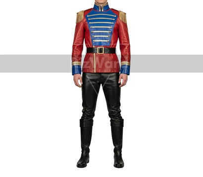 Leather Nutcracker Commander Costume - Red & Blue Military Jacket - Christmas Outfit Holiday Dress - Nut Cracker Dress