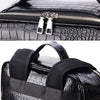Unisex Crocodile Pattern PU Leather Backpack - Large Capacity Laptop Backpack with Front Pocket - Office Travel Work & Business Bag