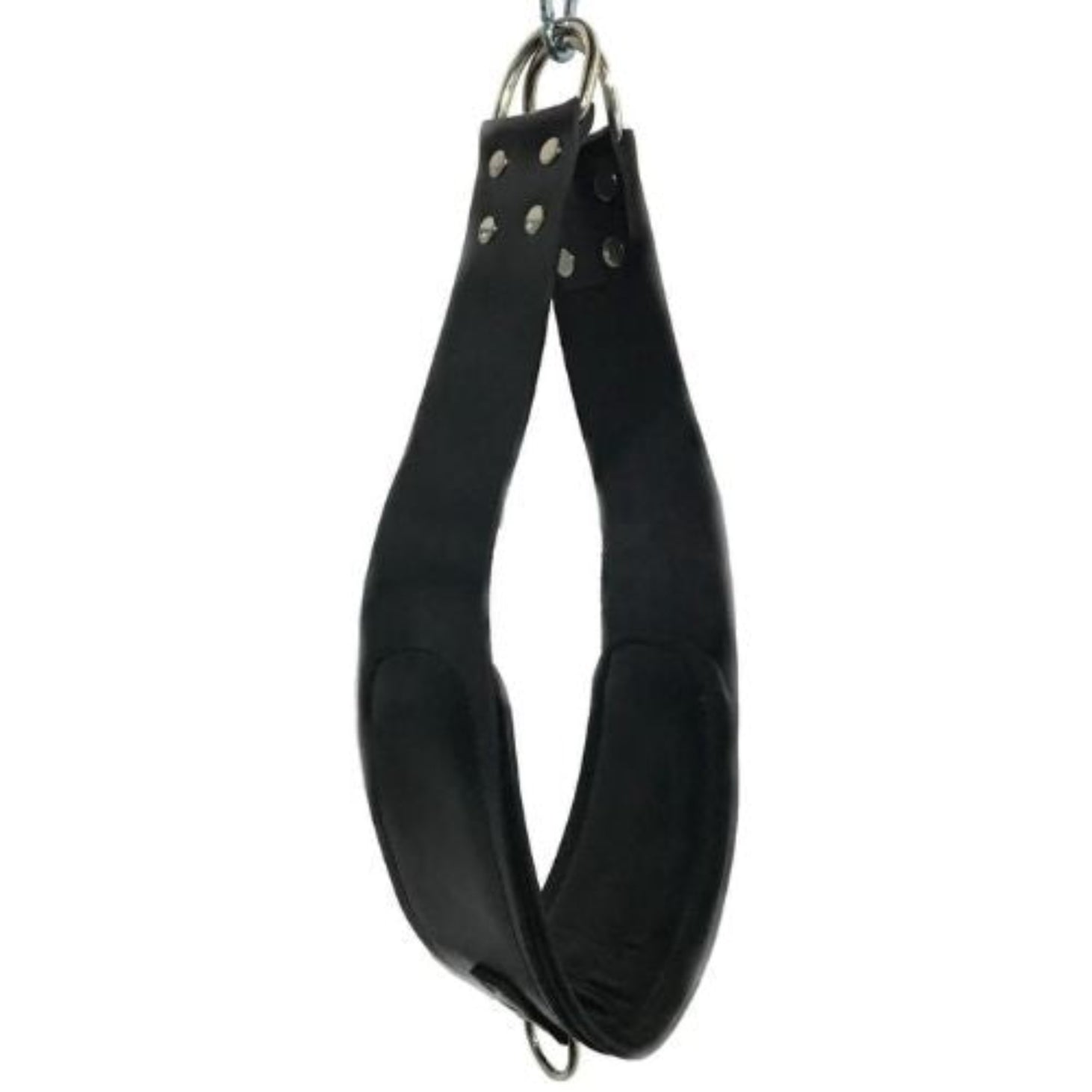VIP Black Leather Sex Sling | Plus Size Sex Swing | Heavy Duty Adult Sling With Stirrups