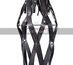 picture showing close view of leather strap cage 