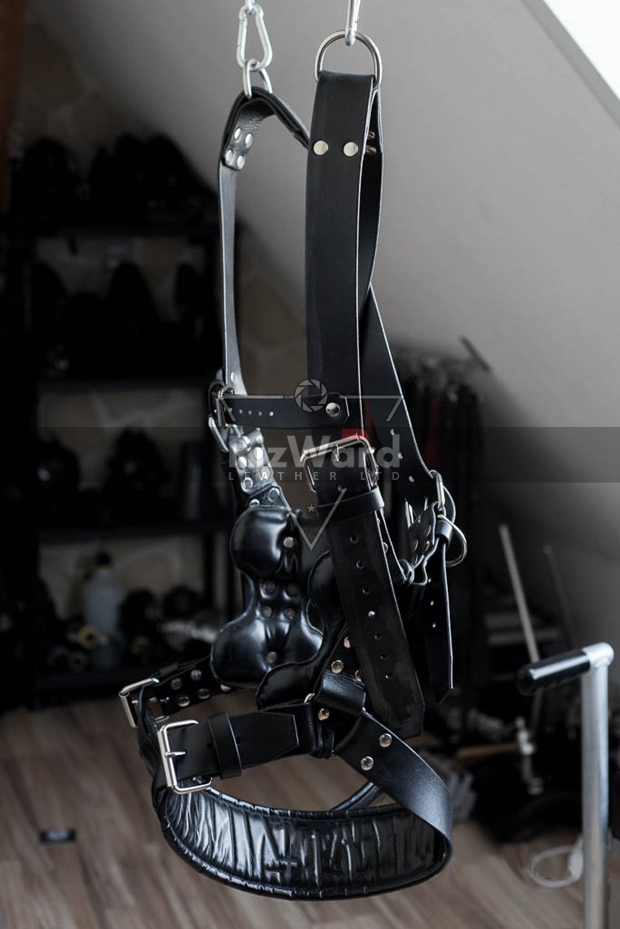 Slinky Black Jump Genuine Leather Suspension Harness. Rizwards Leather