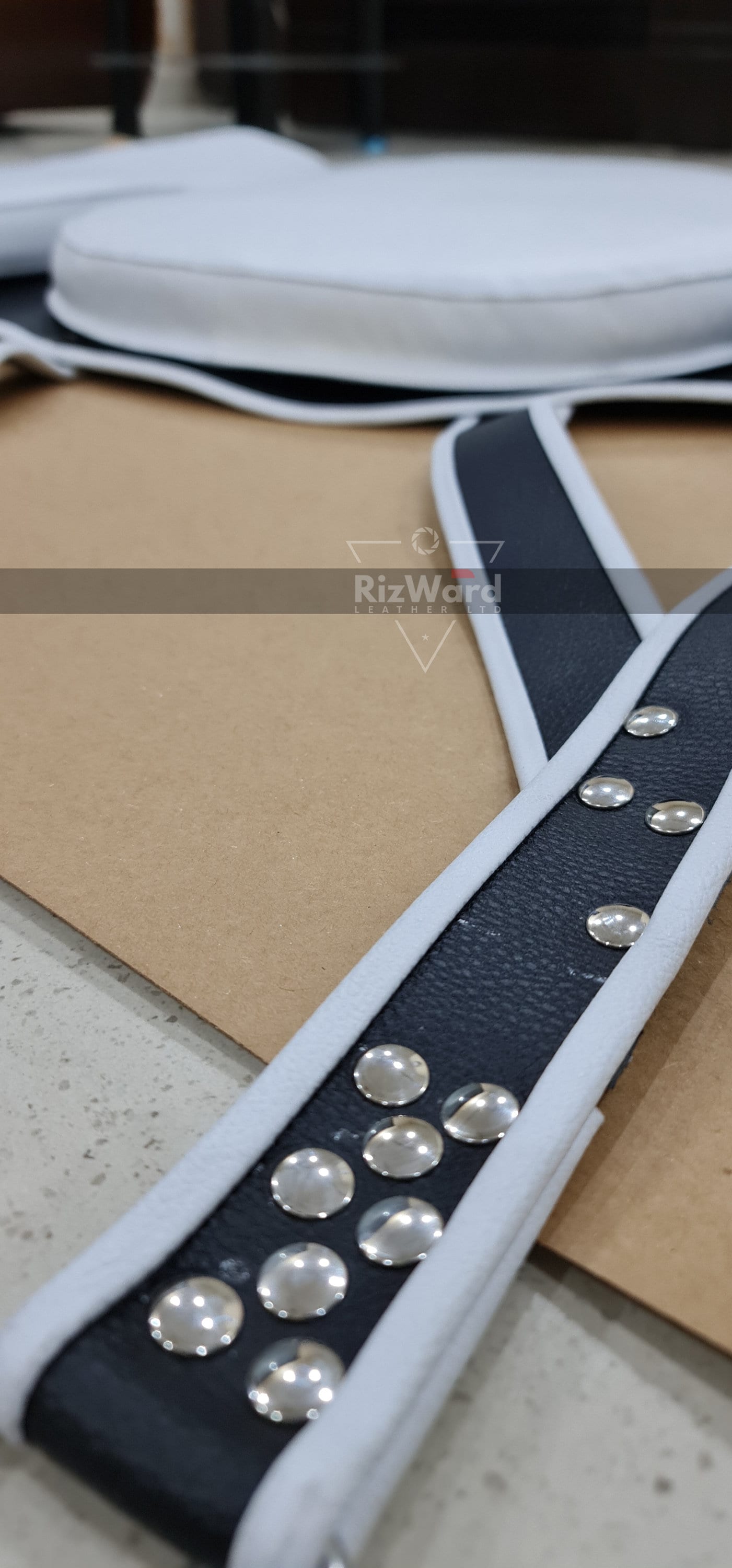 picture showing hangable straps for VIP white leather sex sling
