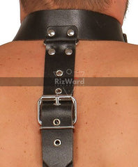picture showing detachable neck collar restraint for extreme bondage experience  