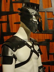 Mens Leather Ancient Gladiator War Armor With Kilt & Head Mask