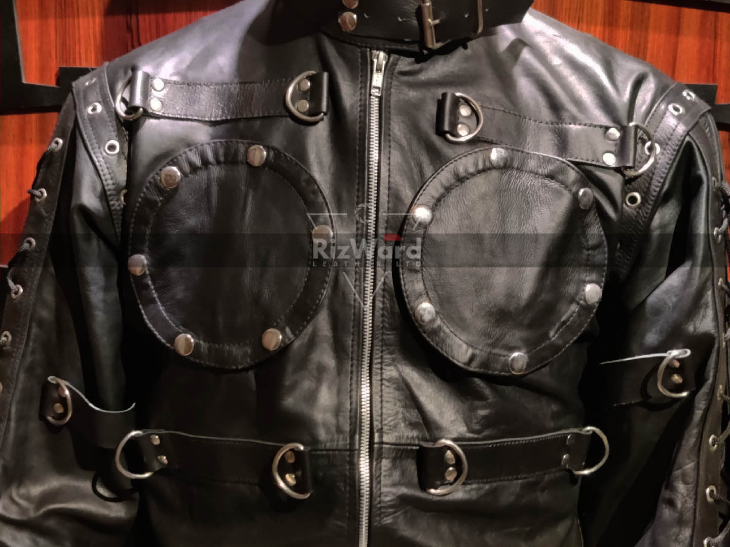 Premium BDSM Leather Strait Jacket With Bondage Shorts for Men ...