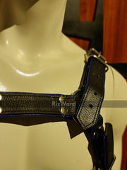 Trojan Hunter Body Harness Blue Piping With Trojan JockStrap